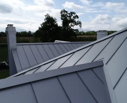 metal roofing on old farmhouse
