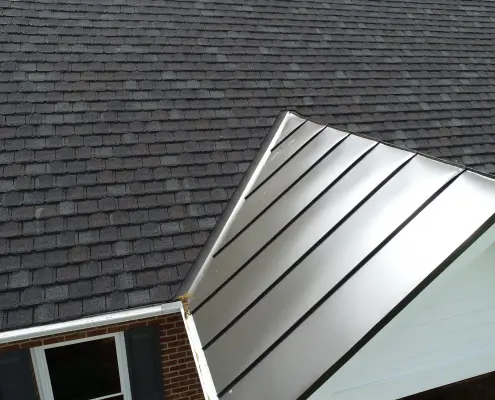 metal roofing transition to shingle roof