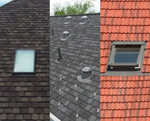 Graphic comparing three types of skylights
