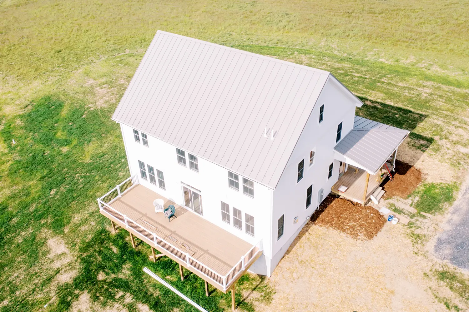 Overhead shot of metal roofing