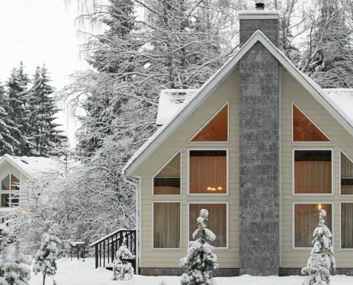 an asphalt roof covered in snow