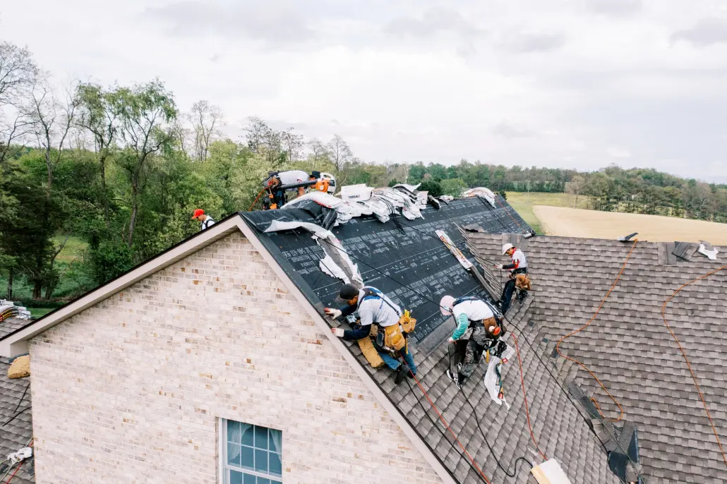 WaynesboroRoofing Valley Roofing roofers applying a new roof to a Waynesboro, Virginia house.