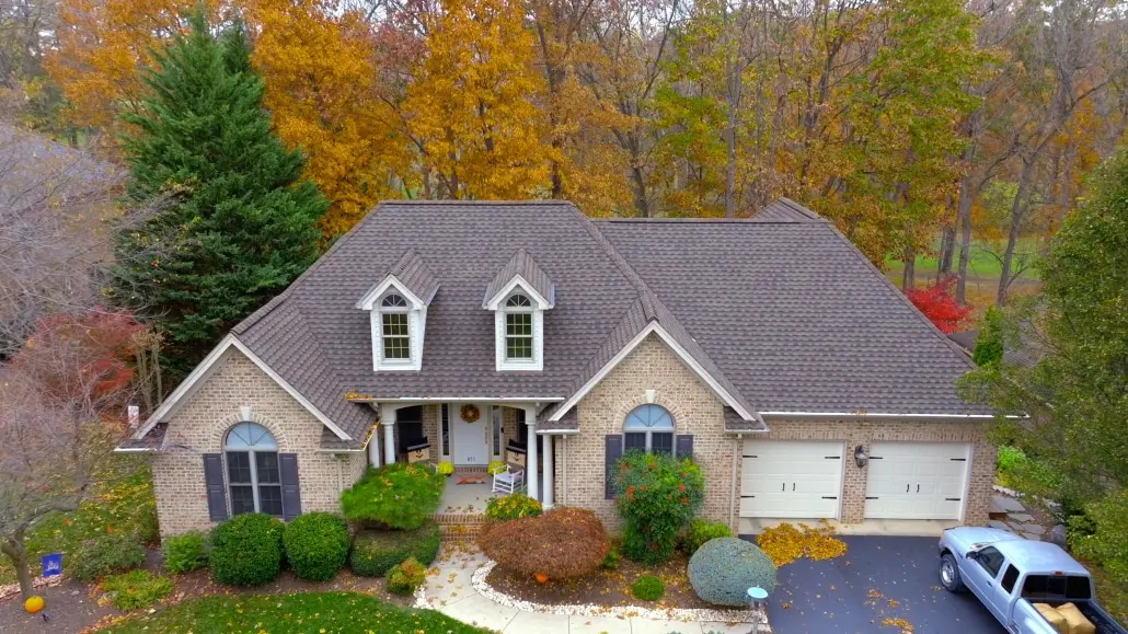 Zeimbas7 Front view of new roof from Harrisonburg roofing company, Valley Roofing & Exteriors.