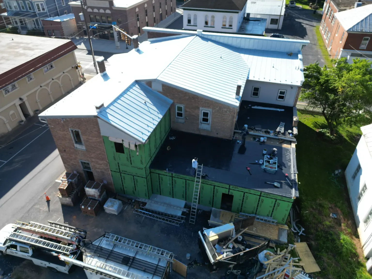 default Aerial of Macados new metal roof
