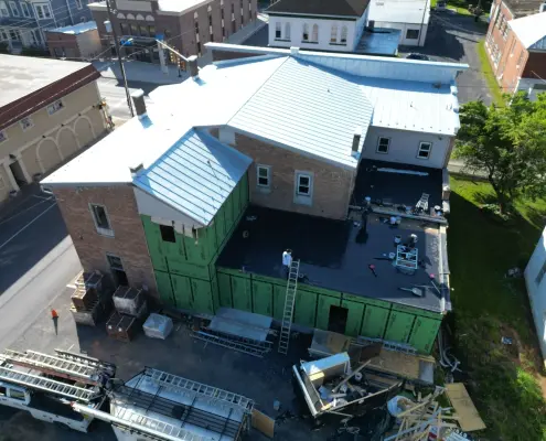 Aerial of Macados new metal roof