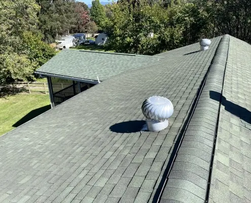 roof shingles on top of house