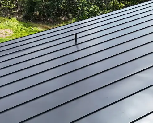 Mount Jackson A-Frame with Standing Seam Metal Roof, Seamless Gutters and Velux Skylights