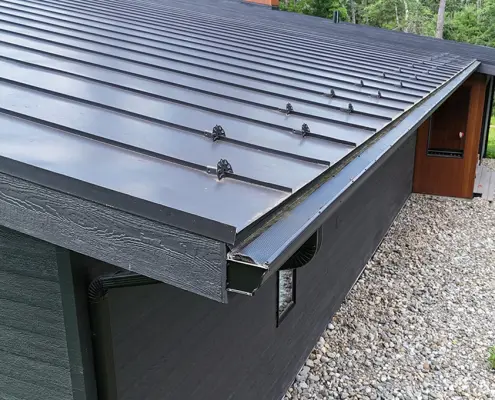 Mount Jackson A-Frame with Standing Seam Metal Roof, Seamless Gutters and Velux Skylights