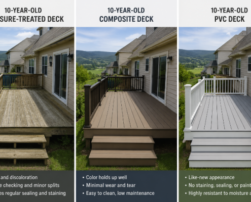10 yo wood v composite v pvc deck