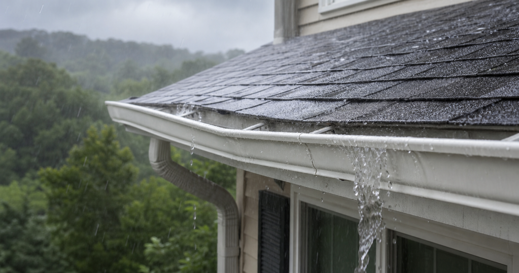 Screenshot 2026-07-27 111049 Gutter sagging with rainwater