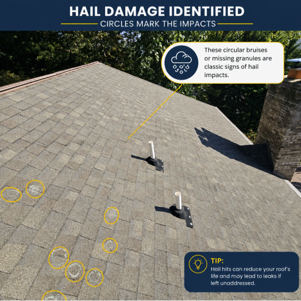 hail damage Hail damage identified