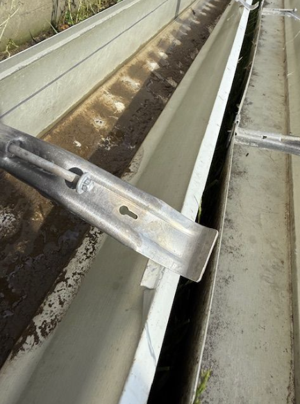 agricultural building gutters with too much gutter spacing