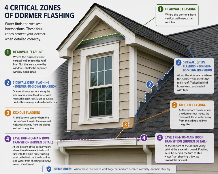 graphic 4 critical zones of dormer flashing