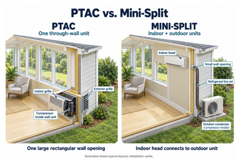 PTAC vs Mini-Split PTAC vs Mini-Split
