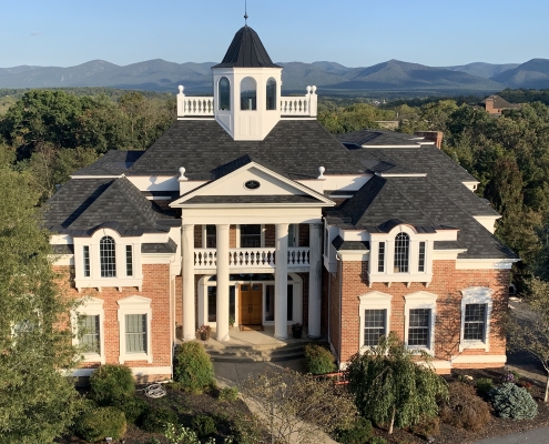 Front view of Harrisonburg home with recent roofing upgrades set in beautiful views.