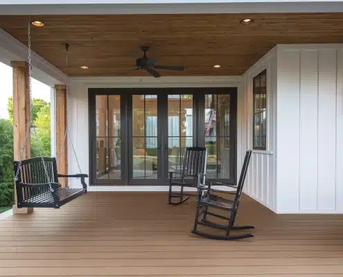 Covered porch build with fiberon decking