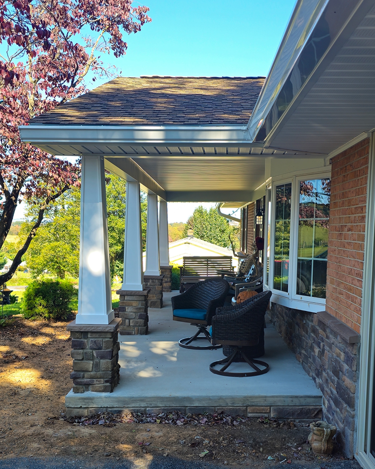 Porch details on a Harrisonburg home.