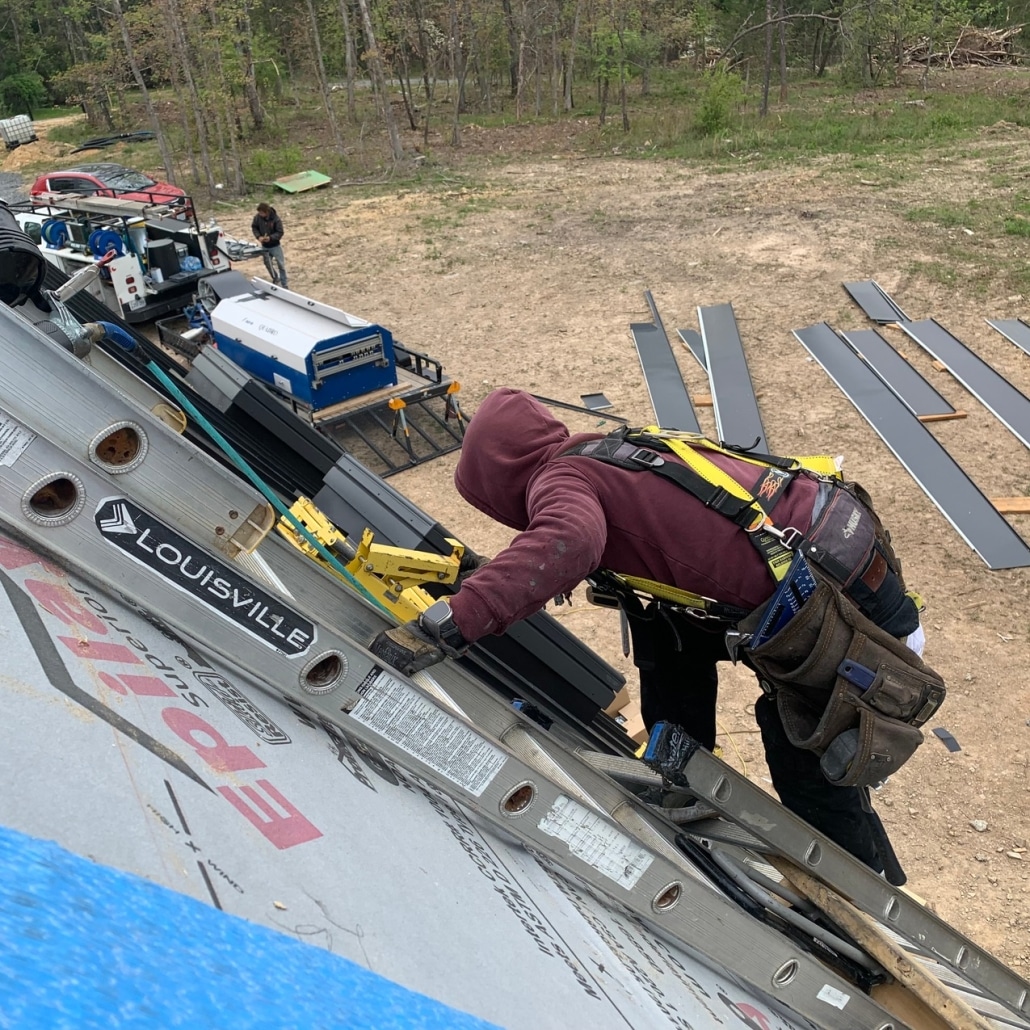 A-Frame metal roof and skylights home in Mount Jackson, VA