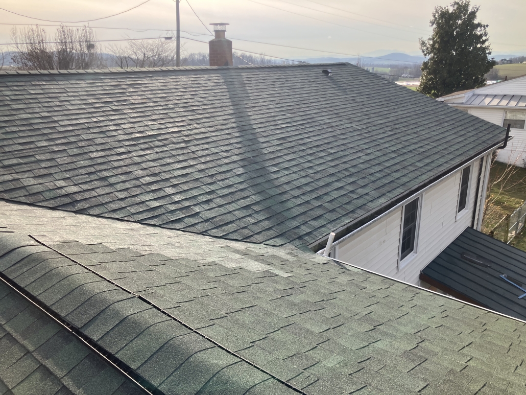 roof shingles on top of house