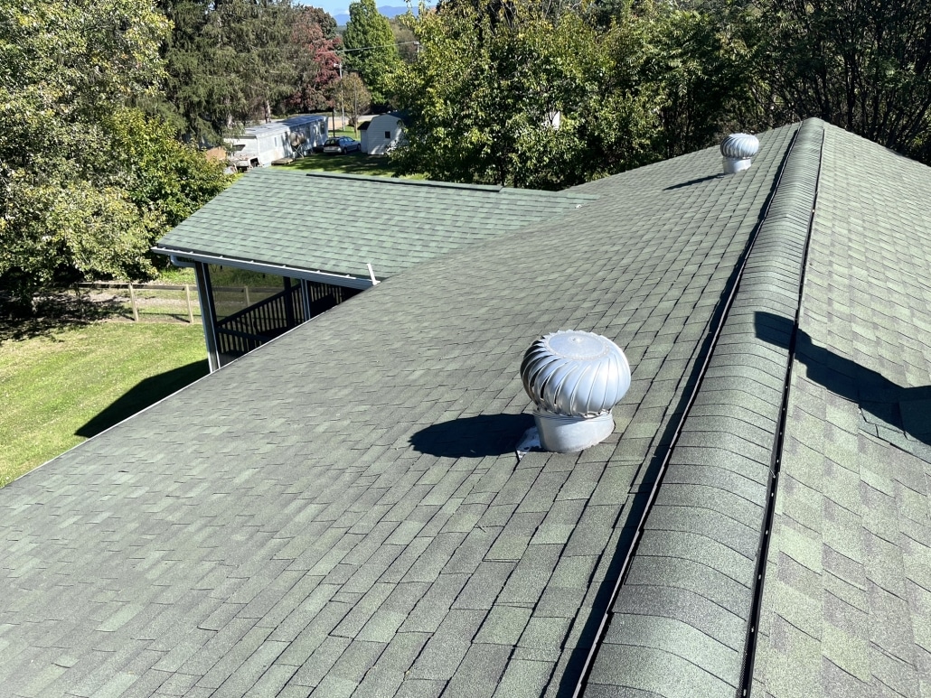 roof shingles on top of house